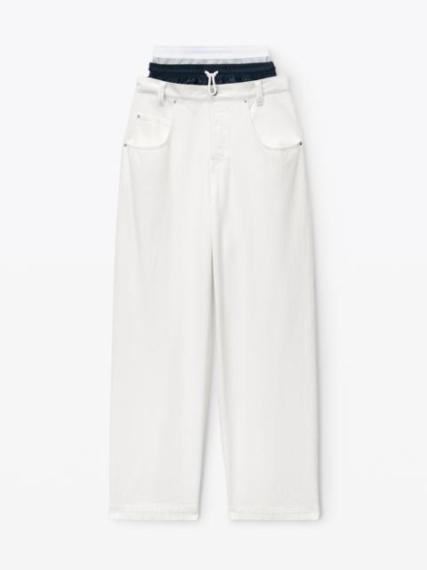 Alexander Wang pre-styled straight leg jean in denim