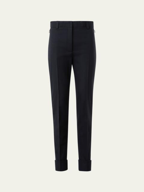 AKRIS Maxima Wool Stretch Flannel Skinny-Leg Ankle Pants