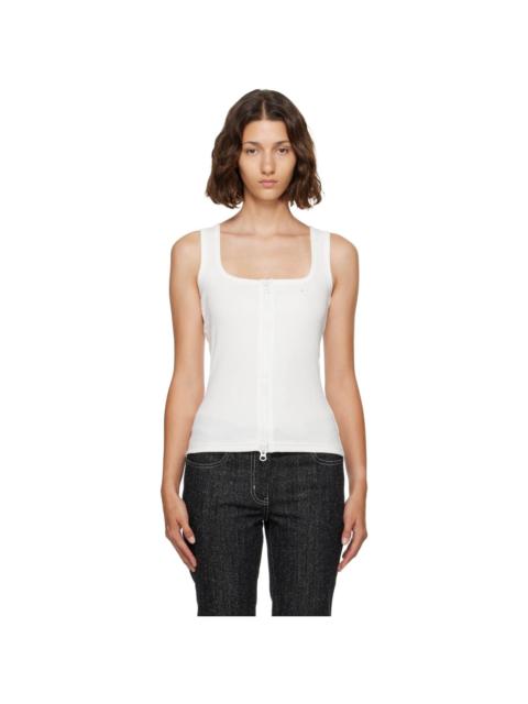 courrèges White 90's Rib Zipped Tank Top