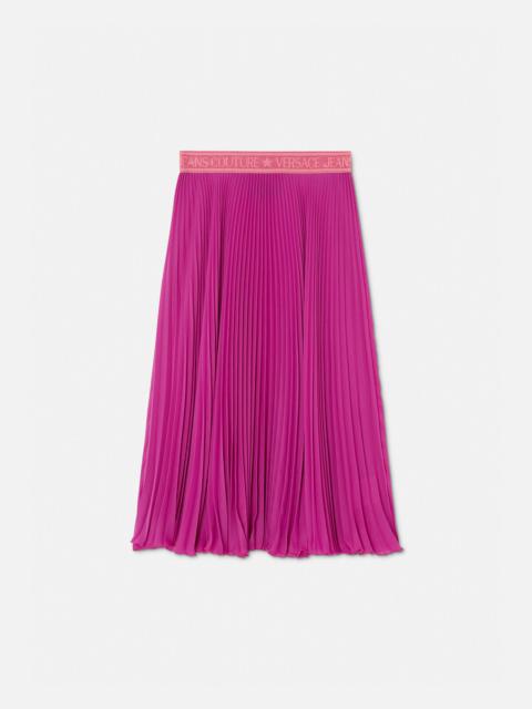 VERSACE JEANS COUTURE Logo Pleated Midi Skirt