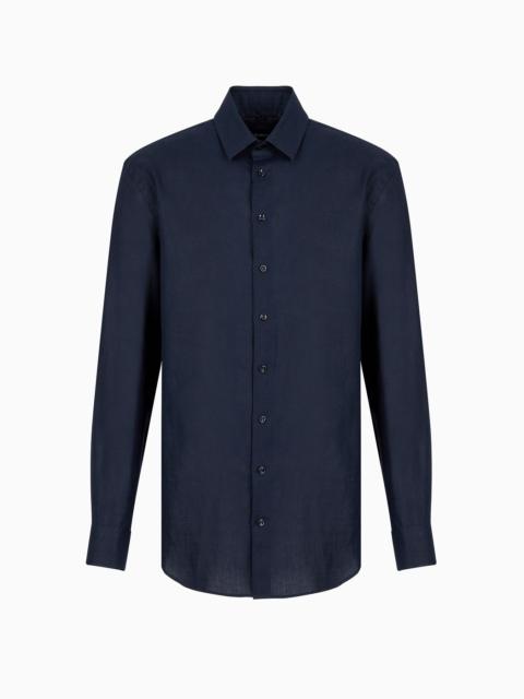 GIORGIO ARMANI Regular-fit shirt in linen