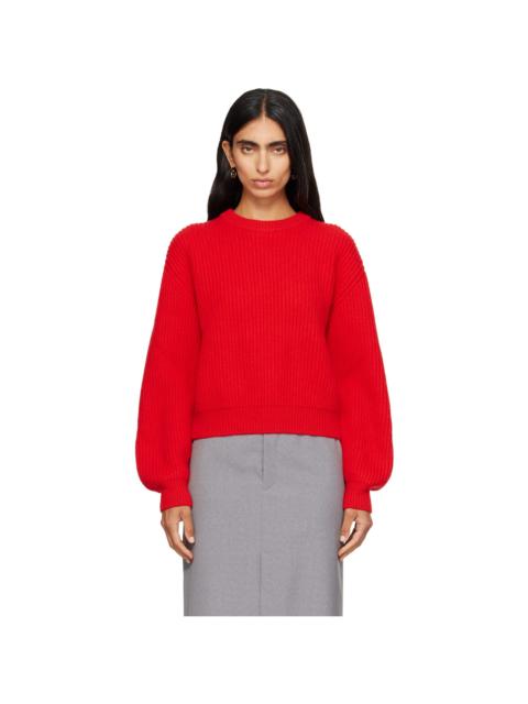 Jil Sander Red Wool Crew-Neck Sweater