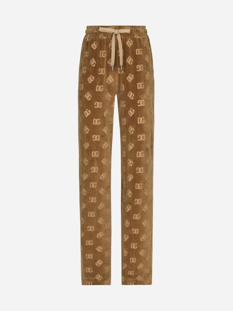 Dolce & Gabbana Chenille jogging pants with jacquard DG logo