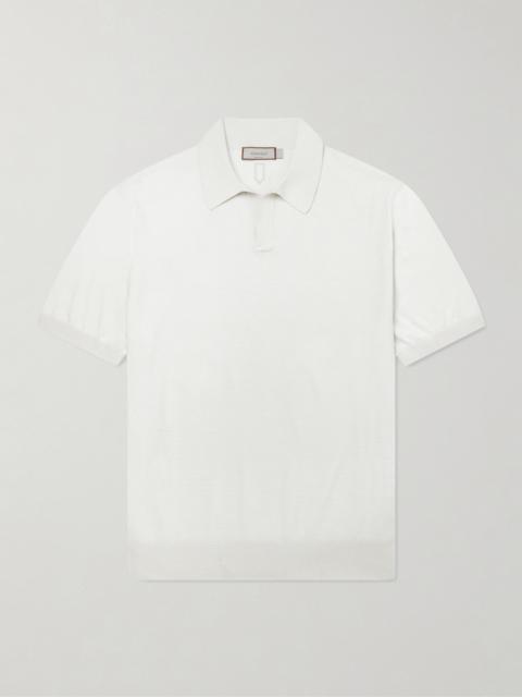 Canali Cotton and Silk-Blend Polo Shirt