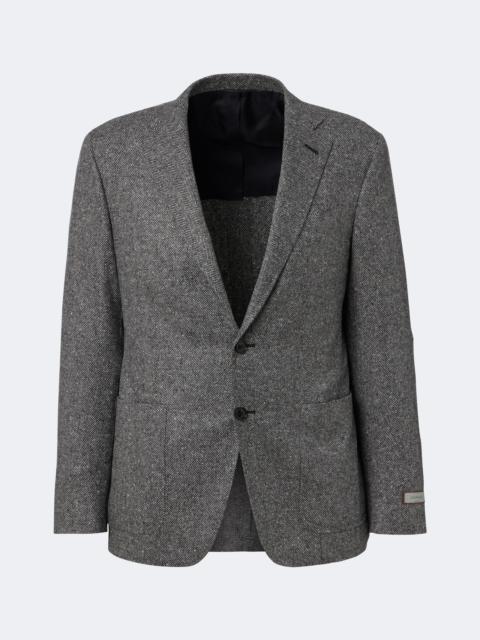 Canali Herringbone wool and cashmere blazer