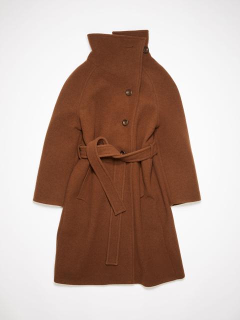 Double-breasted belted wool coat - Camel brown