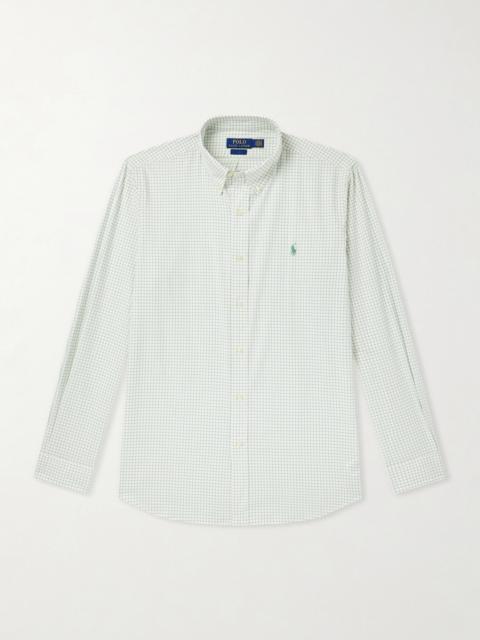 Polo Ralph Lauren Striped Logo-Embroidered Cotton and Linen-Blend Seersucker Shirt