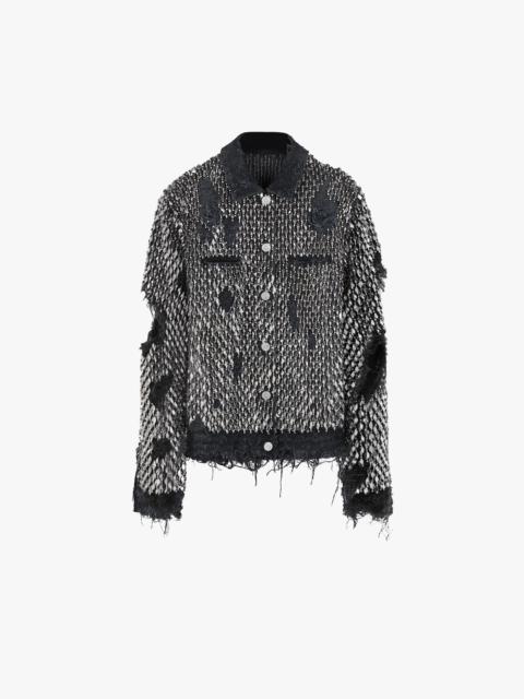 Givenchy JACKET IN CRYTALS EMBROIDERED DESTROYED DENIM