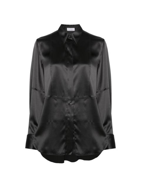 long-sleeve satin shirt