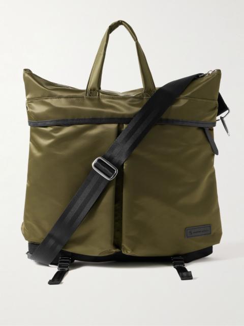 master-piece Lightning Leather-Trimmed Nylon-Twill and CORDURA® Tote Bag Army green