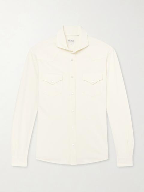 Brunello Cucinelli Honeycomb-Knit Cotton Shirt