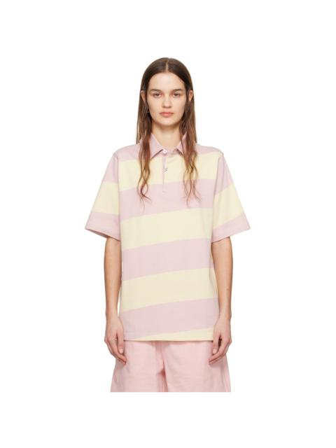 Burberry Yellow & Pink Striped Polo