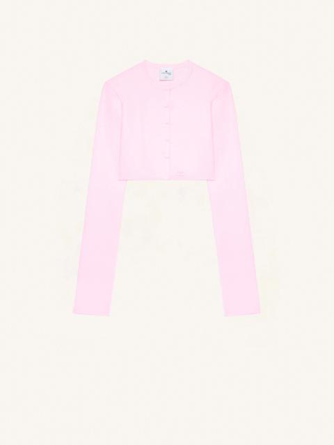 courrèges WOOL KNIT CROPPED CARDIGAN