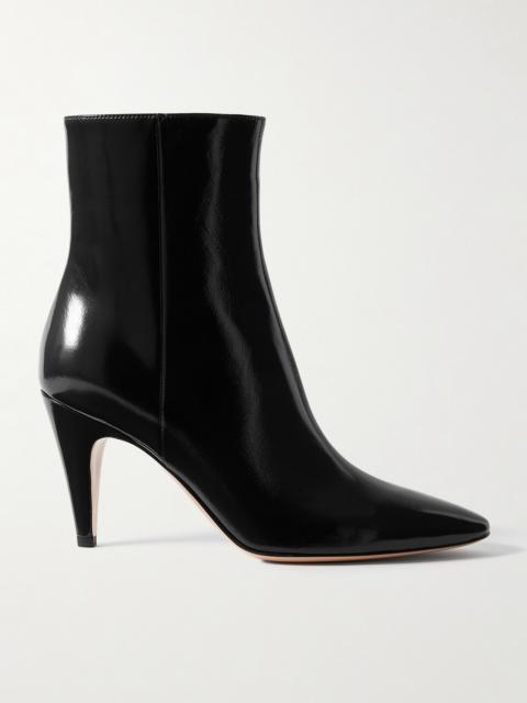 Gianvito Rossi Amelia 80 Glossed-leather Ankle Boots
