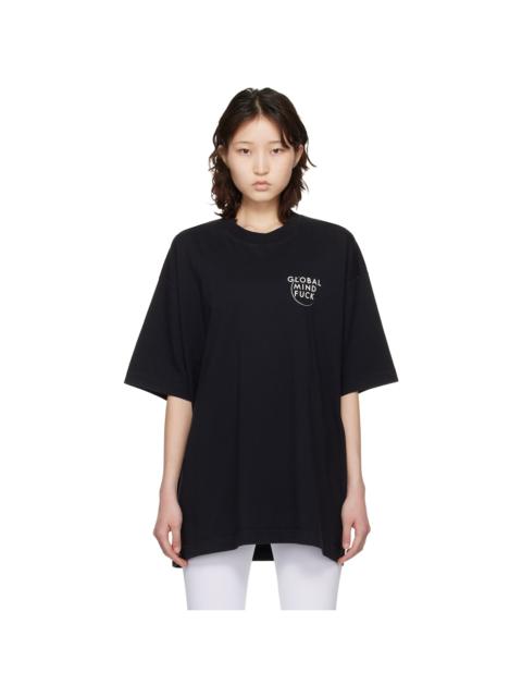 VETEMENTS Black 'Global MF' T-shirt