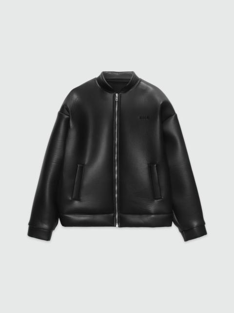 MSGM Black faux-leather scuba effect jacket