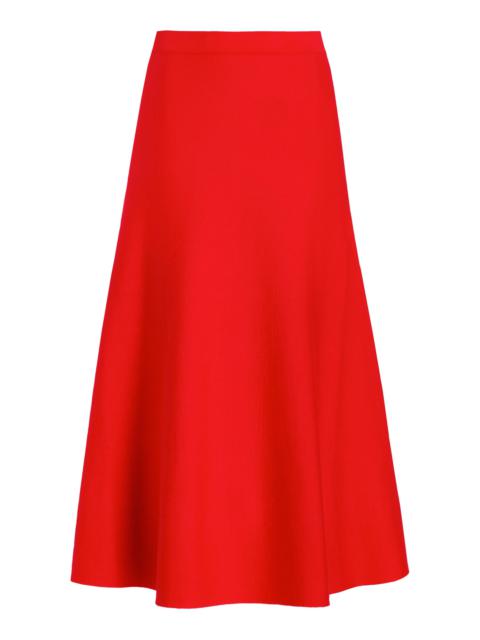GABRIELA HEARST Freddie Skirt in Red Topaz Cashmere Wool