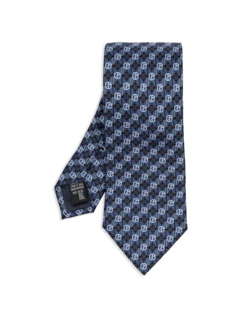 GIORGIO ARMANI monogram-print silk tie