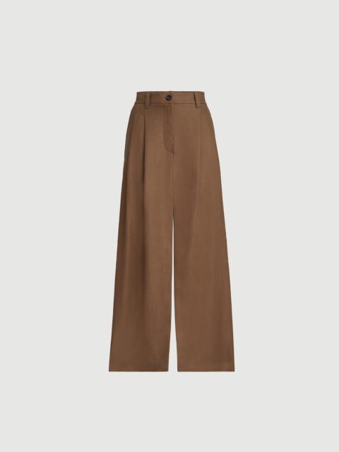 Brunello Cucinelli Linen diagonal sartorial skirt with monili