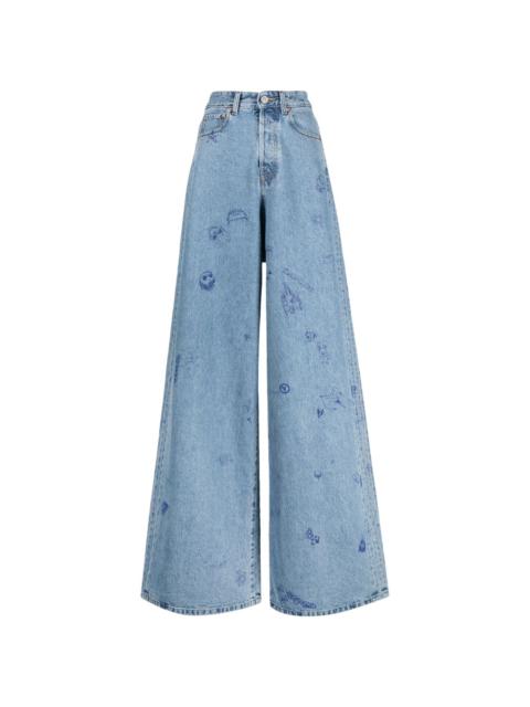 VETEMENTS illustration-print baggy jeans