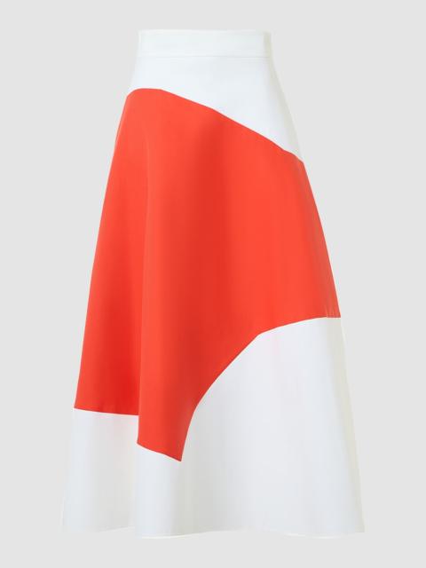 AKRIS Patchwork Cotton Midi A-Line Skirt