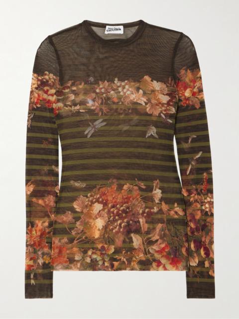Jean Paul Gaultier Marinière Grape Printed Mesh Top