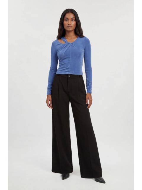 KAREN MILLEN Slinky Crepe Twist Detail Long Sleeve Top