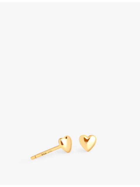 ASTRID & MIYU Heart 18ct yellow gold-plated sterling-silver stud earrings