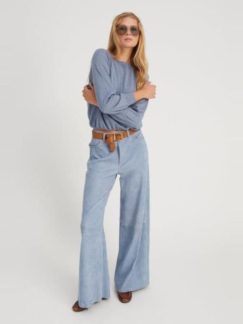 SPRWMN VINTAGE DENIM SUEDE 5 POCKET WIDE LEG
