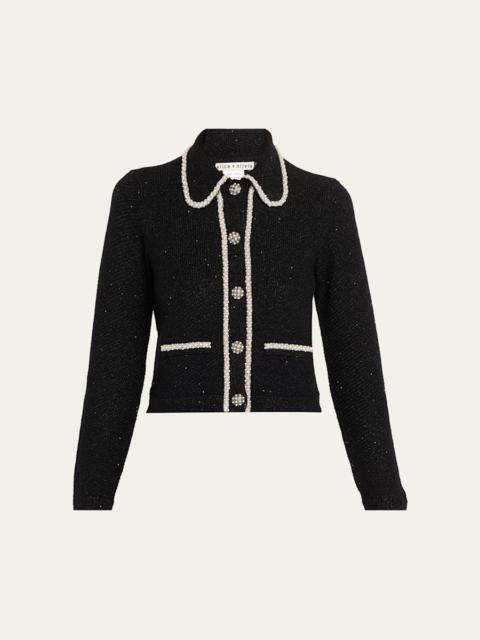 Alice + Olivia Noella Sequined Wool-Blend Cardigan