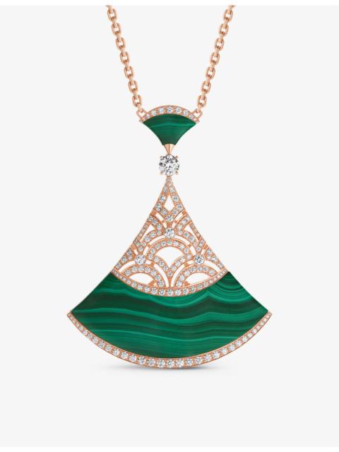 BVLGARI Diva's Dream 18ct rose-gold, 3.88ct brilliant-cut diamond, and malachite necklace