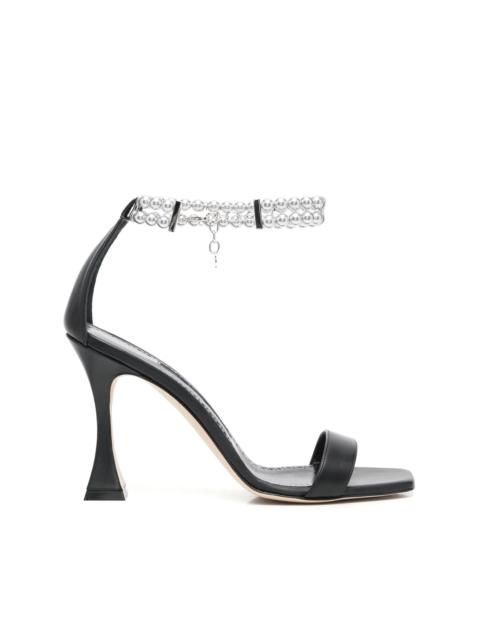 beaded-ankle sculpted-heel sandals
