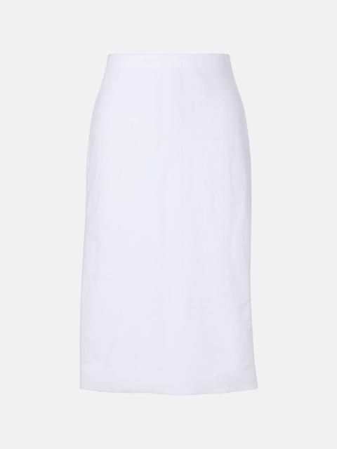 Vince Easy linen-blend midi skirt