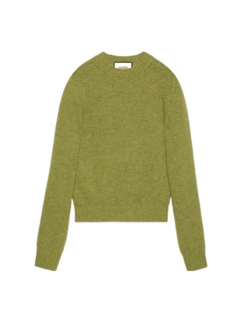 GUCCI Gucci Logo Embroidery Wool Sweater 'Green' 763365-XKDNV-3553