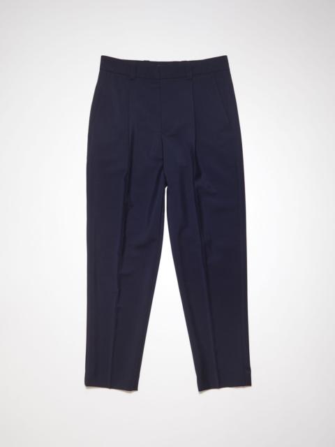 Wool-blend tailored trousers - Dark navy