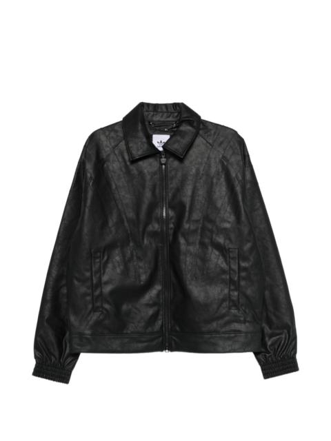 adidas Santiago Pleather zip-up biker jacket