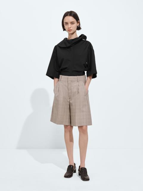 Bottega Veneta Prince Of Wales Wool Shorts