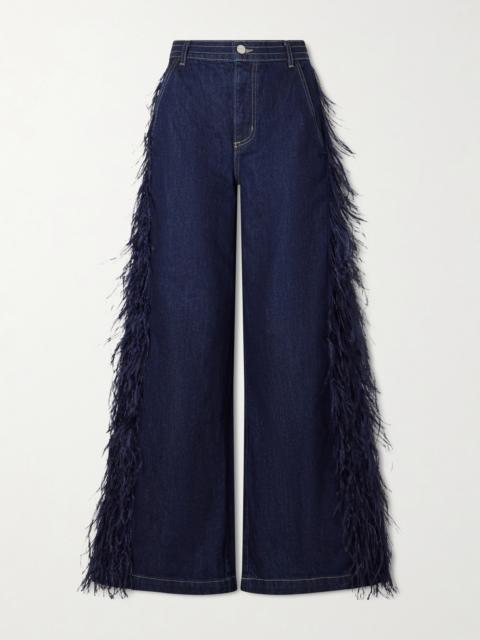 TWP Embellished Cotton Straight-leg Pants