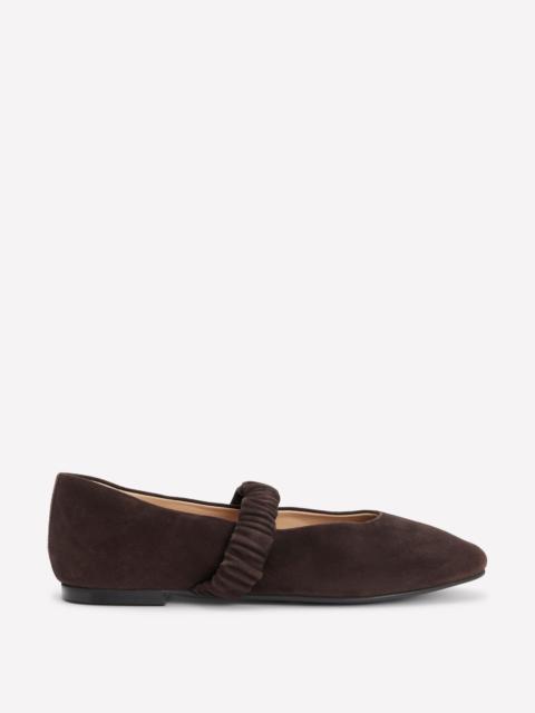 BODEN Camilla Ruched Ballet Flats-Bitter Chocolate