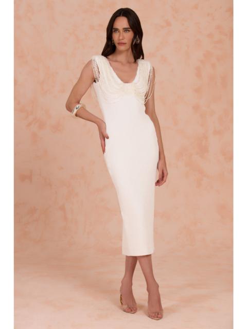 PatBO ISADORA KNIT BEADED MIDI DRESS