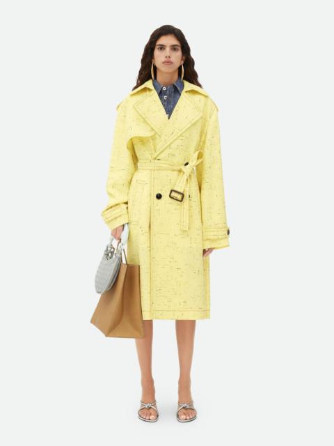 Bottega Veneta Textured Criss-Cross Viscose Silk Trench