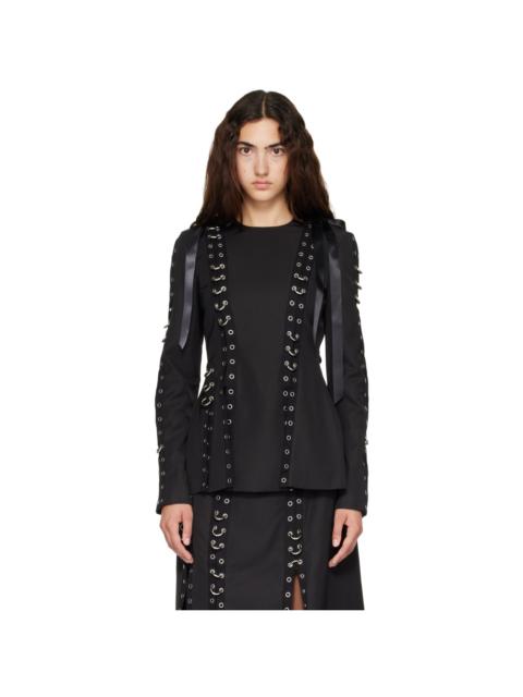 Simone Rocha Black Grommet Ring Sculpt Top