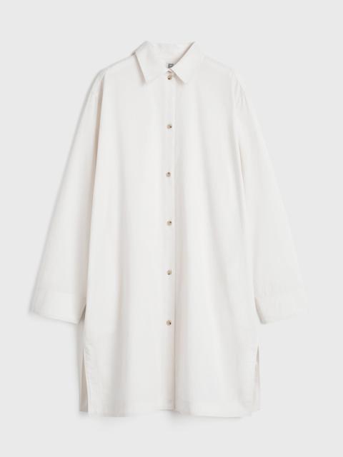 Jacquard stripe tunic shirt white