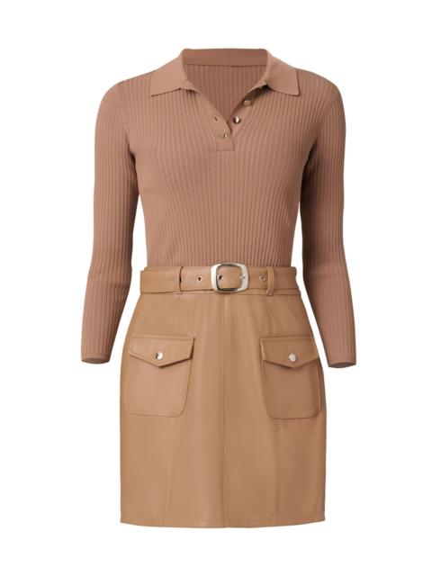 Shoshanna Women's Melinda Mixed Media Minidress - Camel