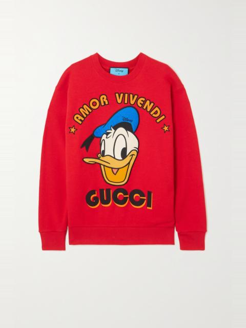 GUCCI + NET SUSTAIN + Disney appliquéd printed organic cotton-jersey sweatshirt