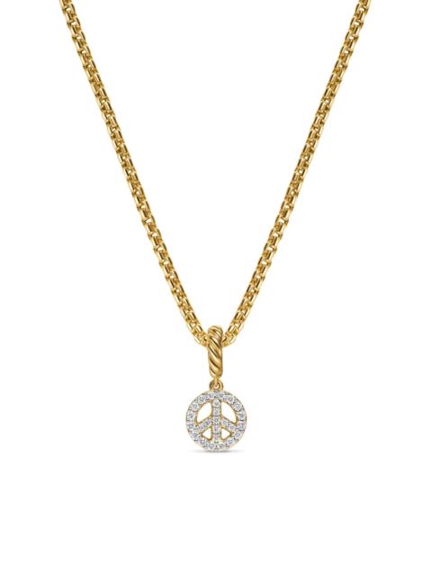 DAVID YURMAN Women's Micro Pavé Peace Sign Amulet in 18K Yellow Gold with Diamonds, 7.6MM - Diamond
