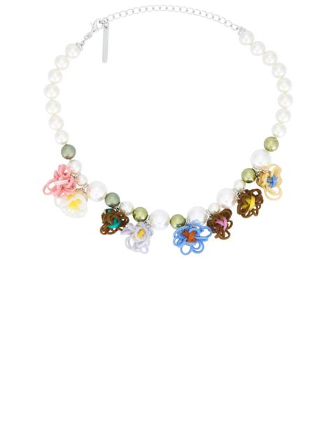 SHUSHU/TONG Rubber Band Flower Pearl Necklace