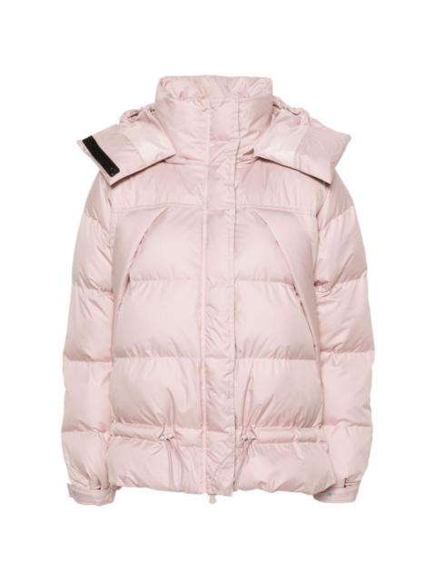 detachable-hood ripstop puffer jacket