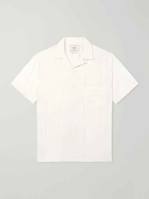 Portuguese Flannel Duke Convertible-Collar Embroidered Cotton-Blend Shirt