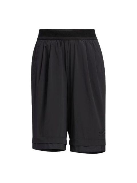 adidas (WMNS) adidas Casual Drawstring Waist Solid Color Sports Shorts 'Black' HE9962